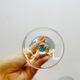 6 Large Wine or Water Balloon Glasses in Petrol Blue Color Blown Glass