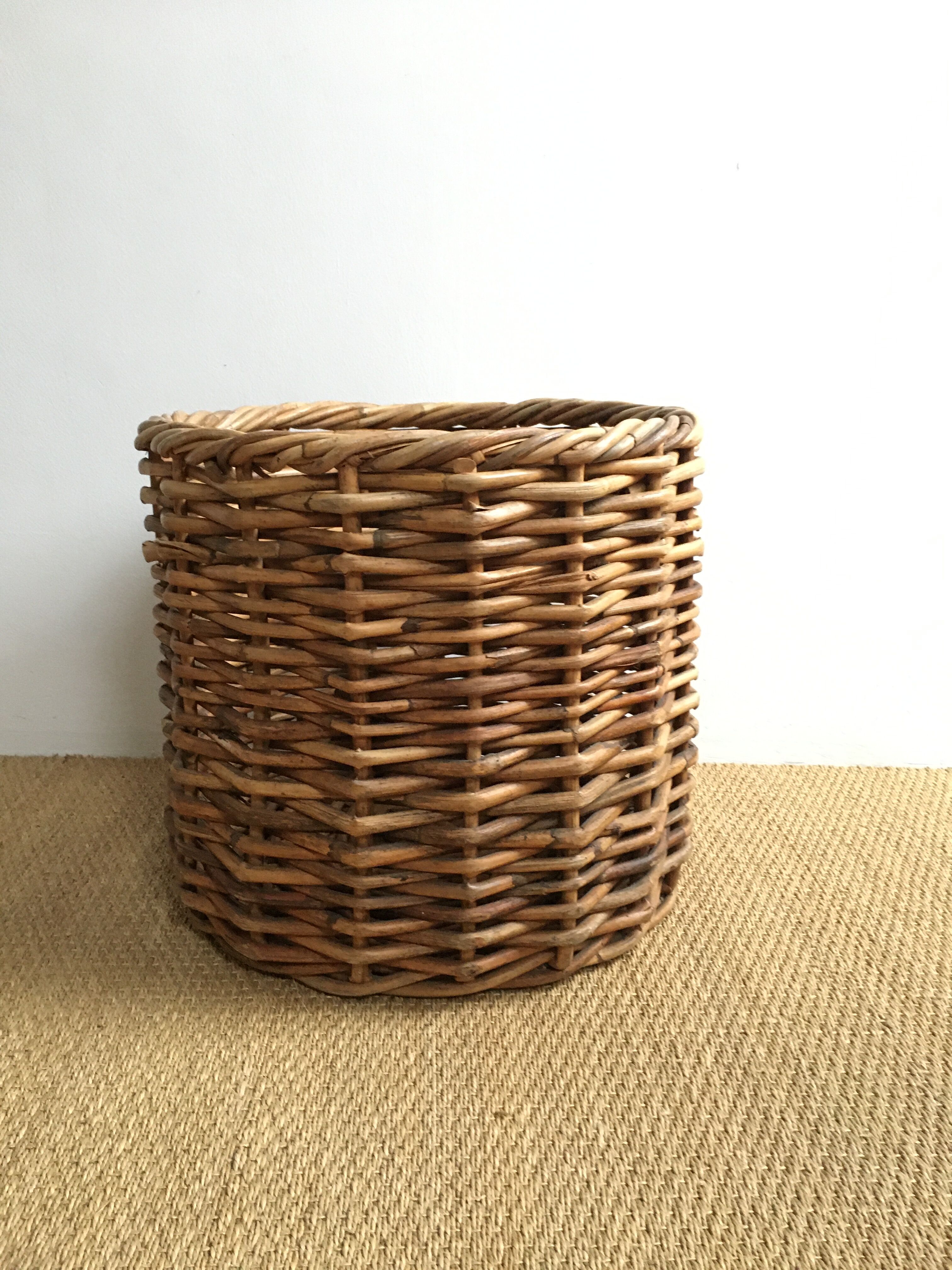 Rattan log basket