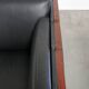 Timeless 3-seater Art Deco design sofa  upholstered in black cowhide leather