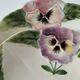 4 barbotine plates with pansies H. Boulenger Choisy-le-Roi