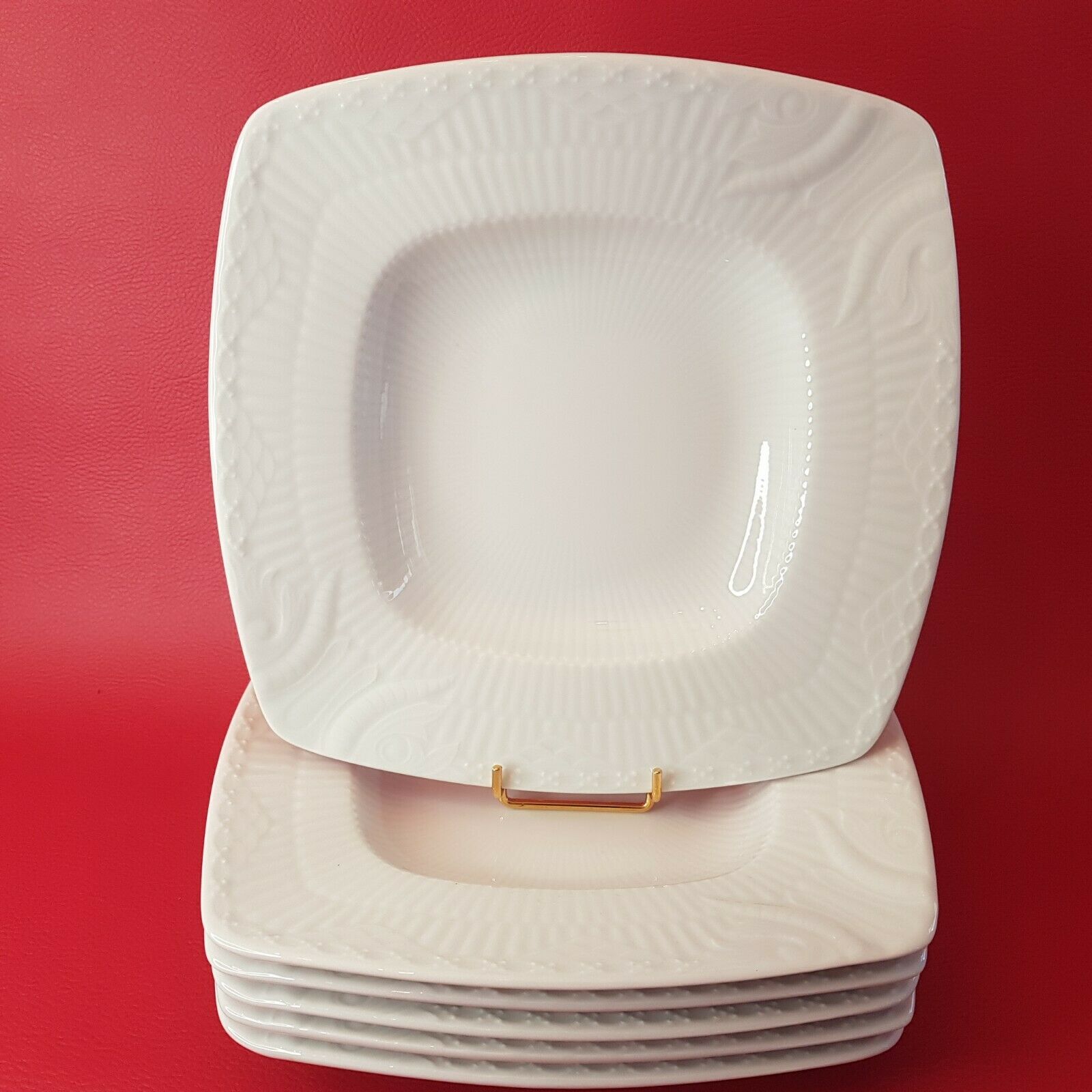 Service 6 square hollow plates porcelain Royal Copenhagen