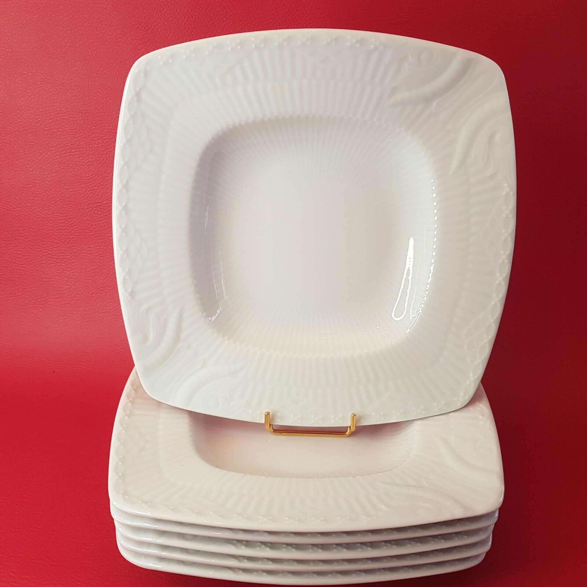 Service 6 square hollow plates porcelain Royal Copenhagen