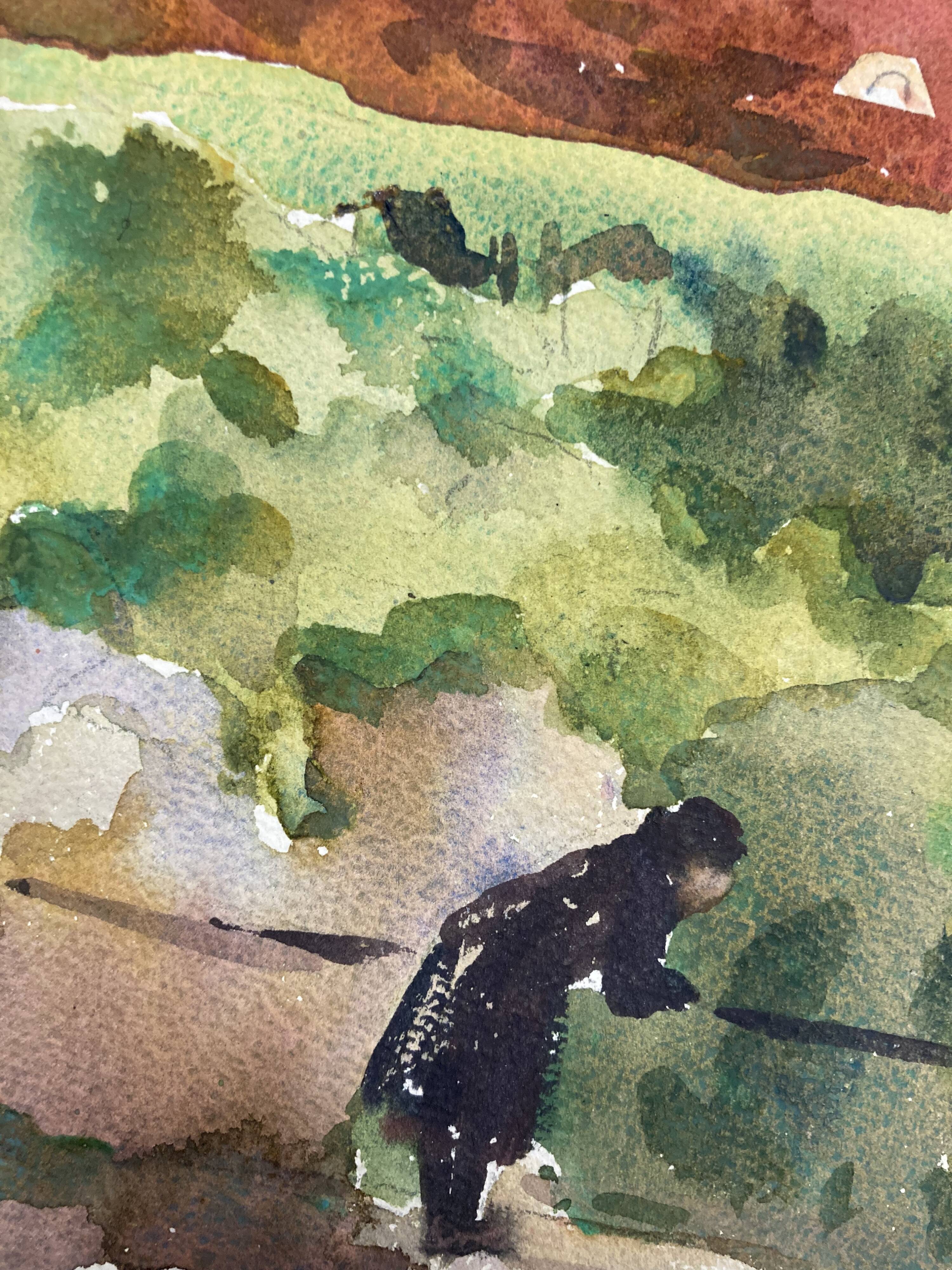 Watercolor Vintage Chateau