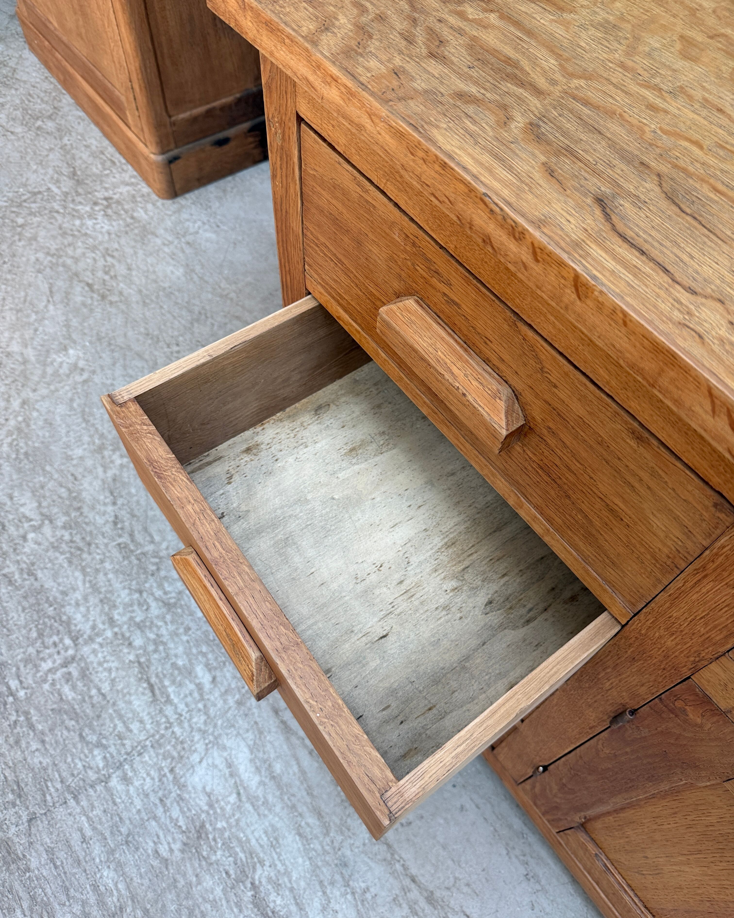 Renovated oak workbench island