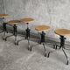 Set of 5 flambo adjustable industrial stools