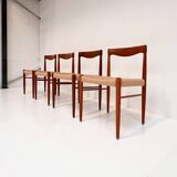 Refurbished set of 4 papercord chairs by H. Klein for Bramin, 1960s