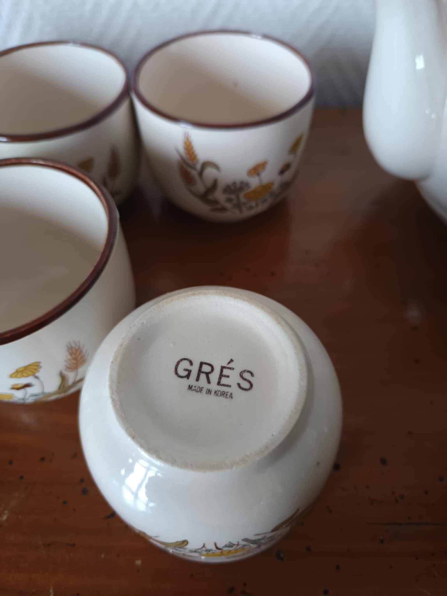 Asian tea service with flowers 1970