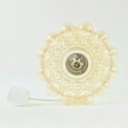 Grand plafonnier en verre bulle ambre de style mid-century par Helena Tynell, années 1960.
