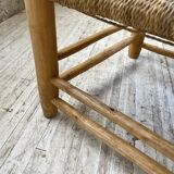 Moroccan wooden and rope armchair