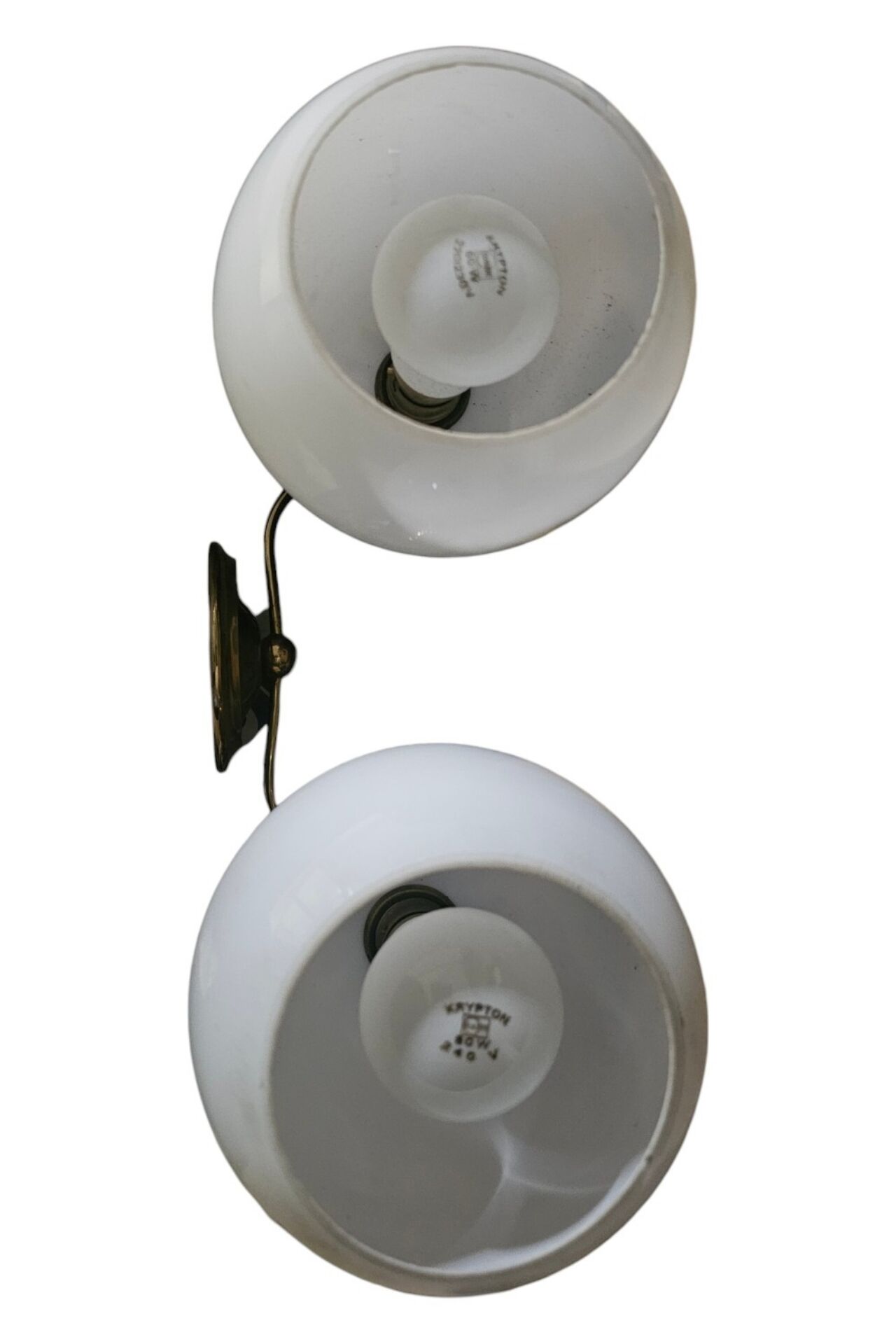 Antique double opaline wall light — Gilded brass — Belle Époque — 19th/20th century