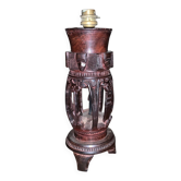 Sculpted wooden lamp from Madagascar