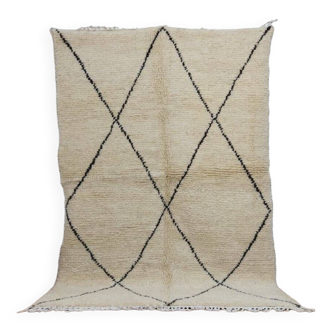 Handmade wool Berber rug 214 x 146 cm