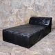 Canapé en cuir noir Player par Hans Hopfer pour Roche Bobois, 1972