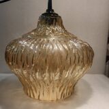 Amber glass pendant, iridescent gold, vintage 1960-70.