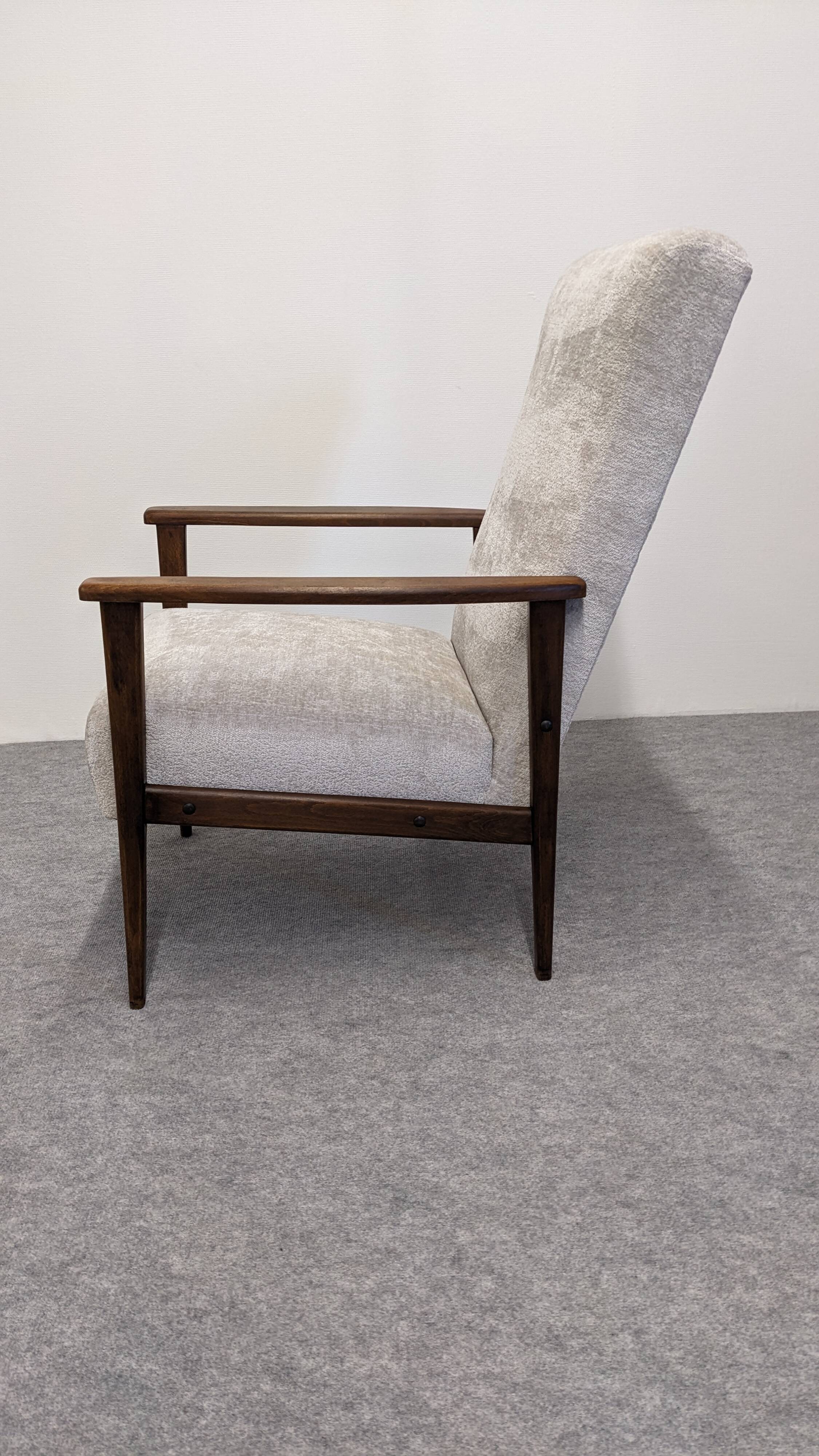Pair of vintage stained beech armchairs from the 50s/60s