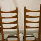Set of 4 Scandinavian chairs year 50-60 restored anti-stain fabric gray cloud.