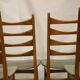 Set of 4 Scandinavian chairs year 50-60 restored anti-stain fabric gray cloud.
