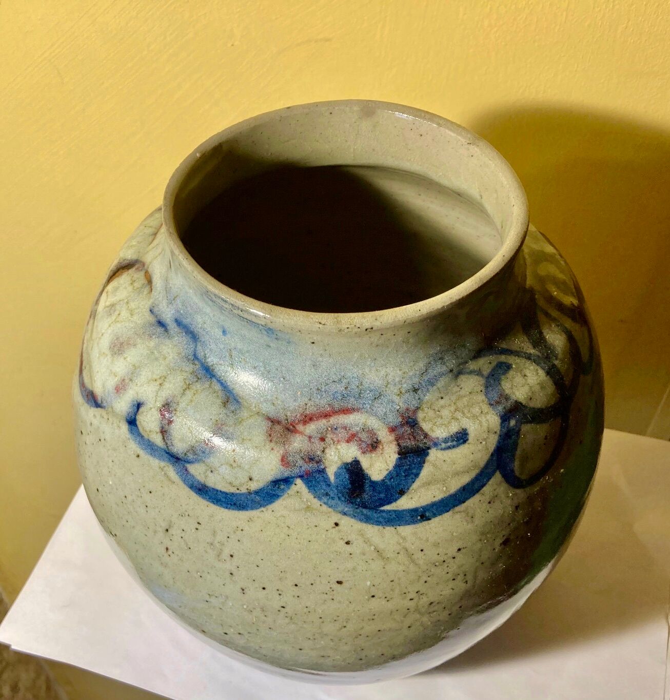 Vase pensu , enamelled ceramic, marking to be identified n°3 bis vintage