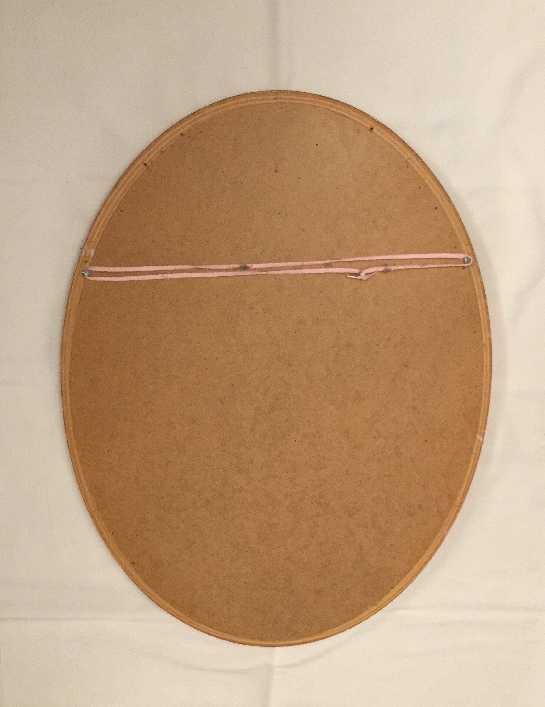 Oval mirror bevelled wooden golden 78x58cm