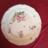 Plate with floral decor signed strasbourg