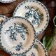 Set of 8 antique deep plates in ironstone, Chardons de Gien