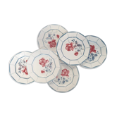 6 flat plates model "Malmaison" of the French factory of Digoin