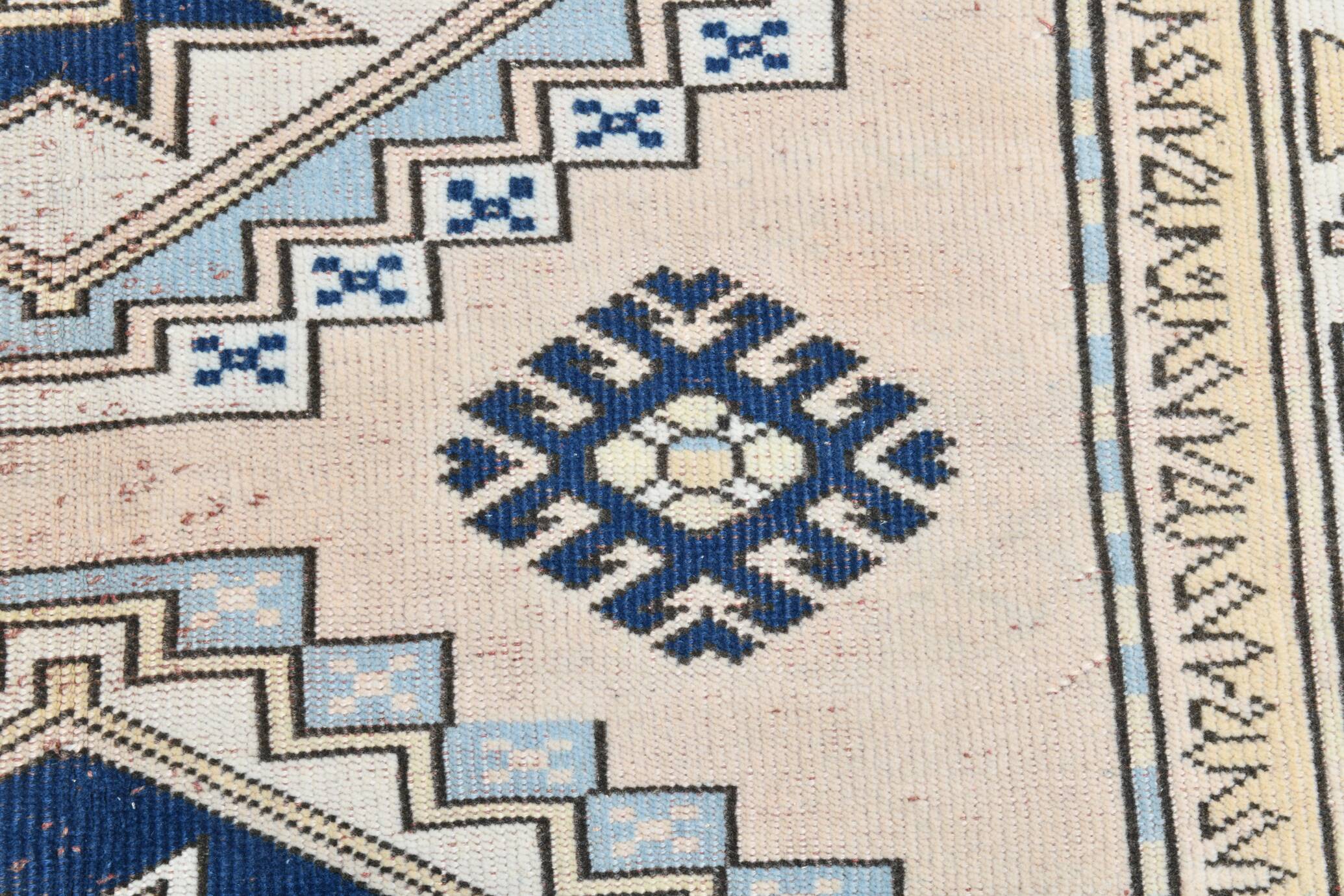 6x7 Navy Blue Cream Oriental Persian Rug, 178x225Cm