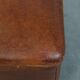 Pouf, repose-pieds en cuir marron