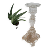 Large bucolic glass candlestick