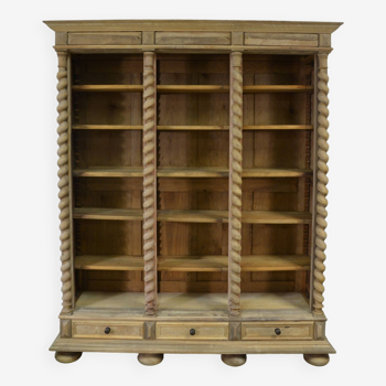 19th century bleached walnut bookcase