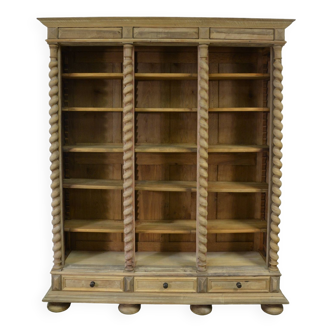 19th century bleached walnut bookcase