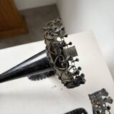 Black metal brutalist wall lights