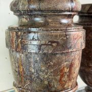 Pair of Sarrancolin marble urns, France 19th century