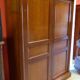Wardrobe two doors empire style wood merisier
