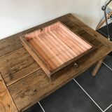 Rustic farm coffee table turned feet with 1 1930 drawer