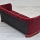 1960s, Danish 3 seater sofa, original condition, cherry-red furniture velour.