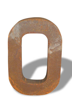 Lettre industrielle O en fer