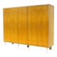 Large vintage mid century modern 5-door wardrobe in flamed maple, 1960s