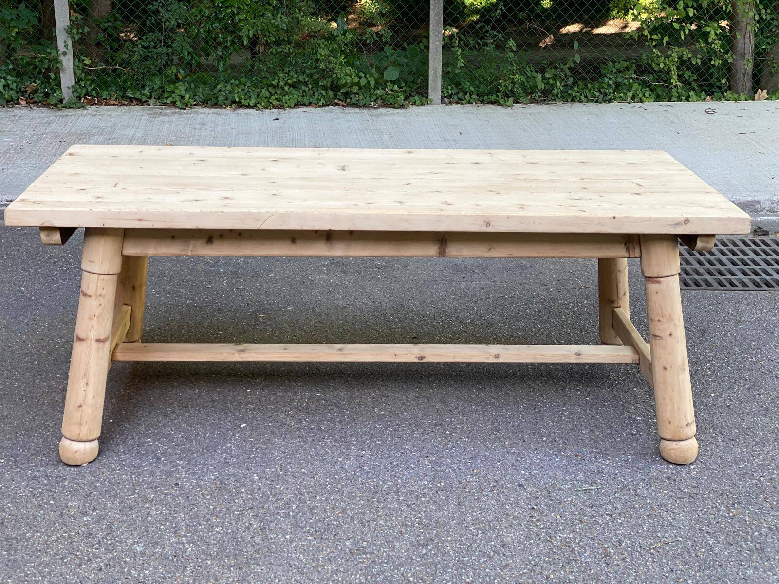 Georges Robert 1960 farmhouse table renovated in raw solid wood 200cm