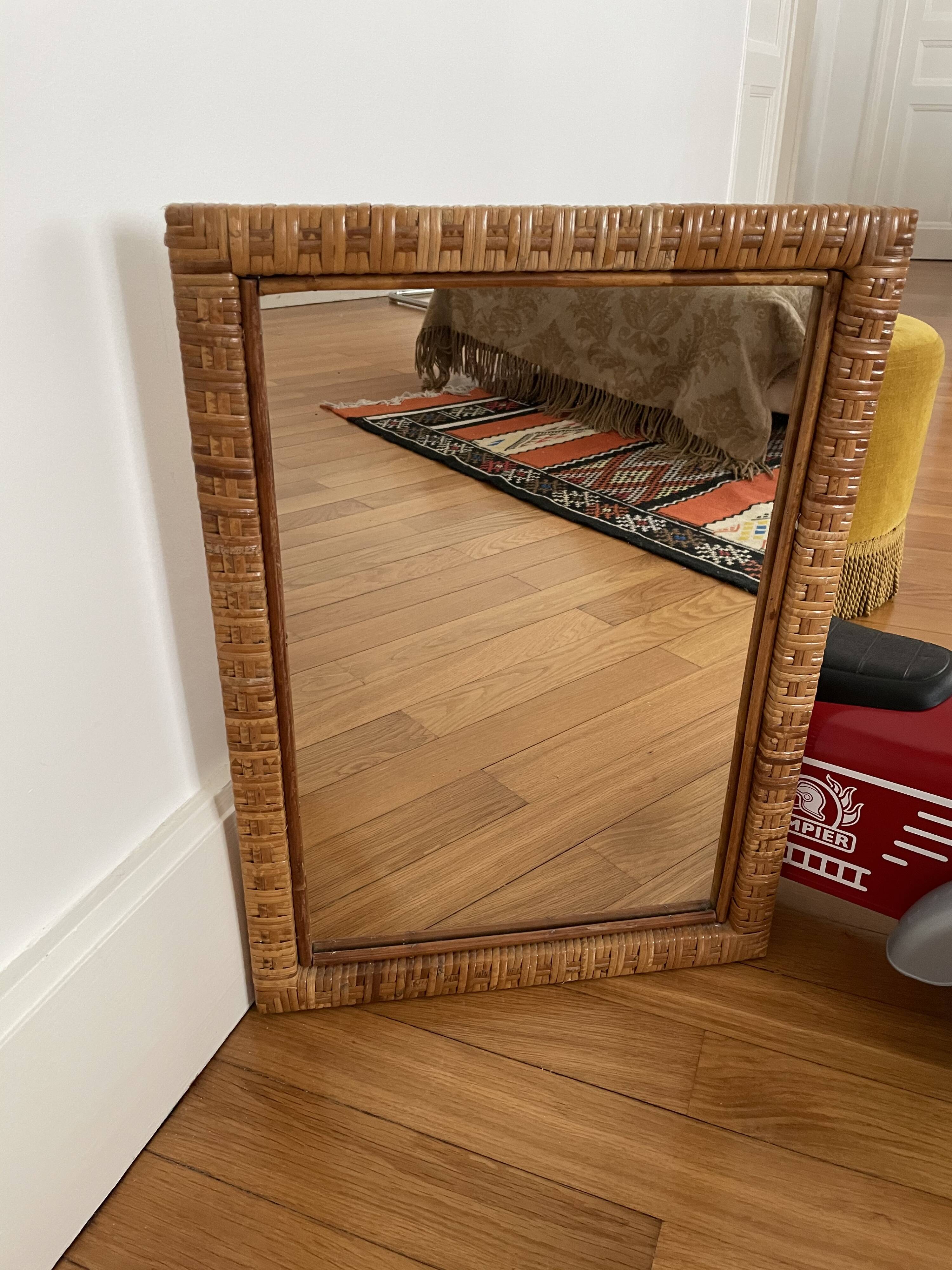 Rattan mirror year 70