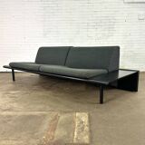 Harvink The Mission sofa with black frame and dark gray upholstery