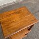 Vintage 3-tier oak side table, removable, 1970.