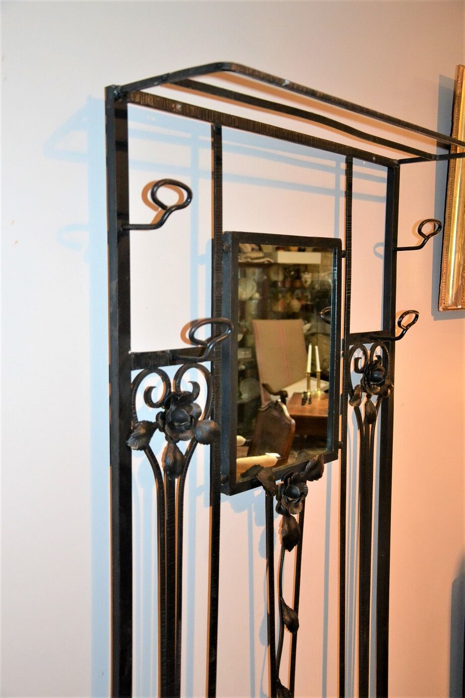 Wrought iron coat rack