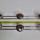 Paire de portemanteaux muraux vintage en métal chromé, 40 cm