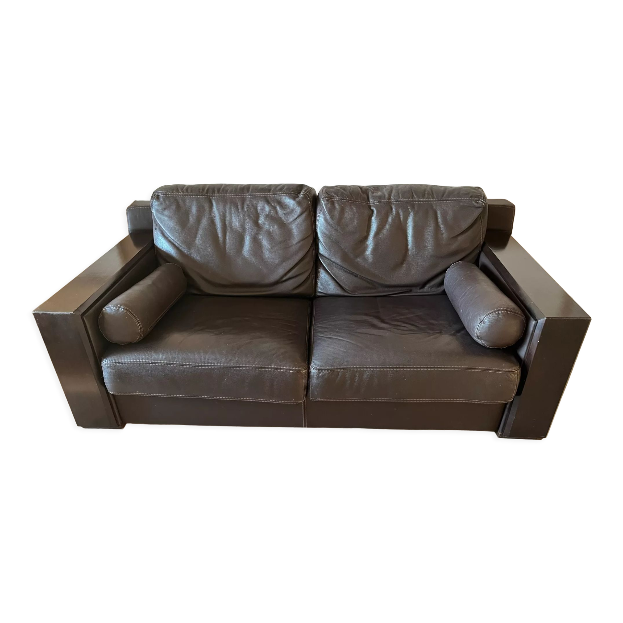 Convertible leather sofa