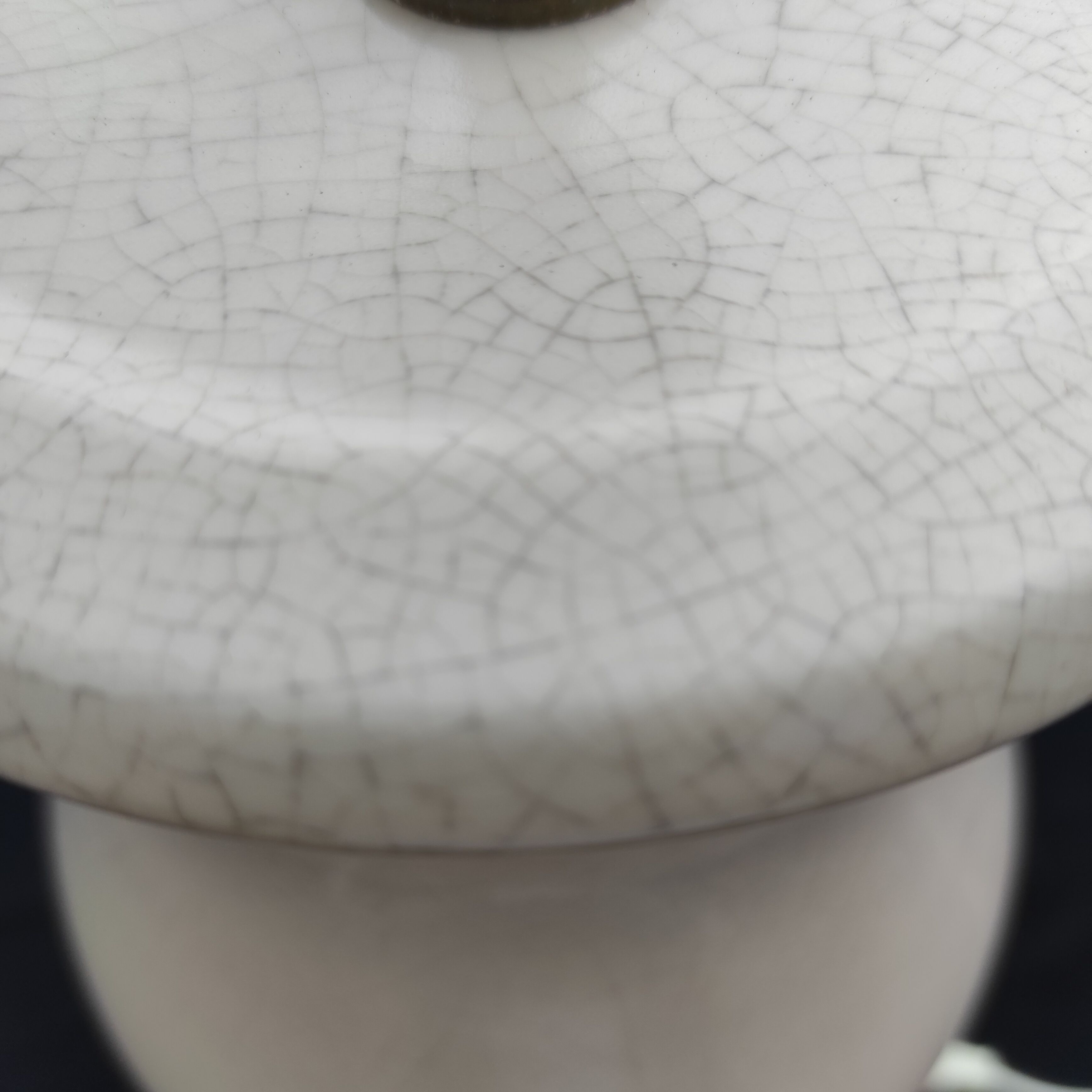 Vintage Kostka table lamp in cracked ceramic without lampshade, France 1960-1970