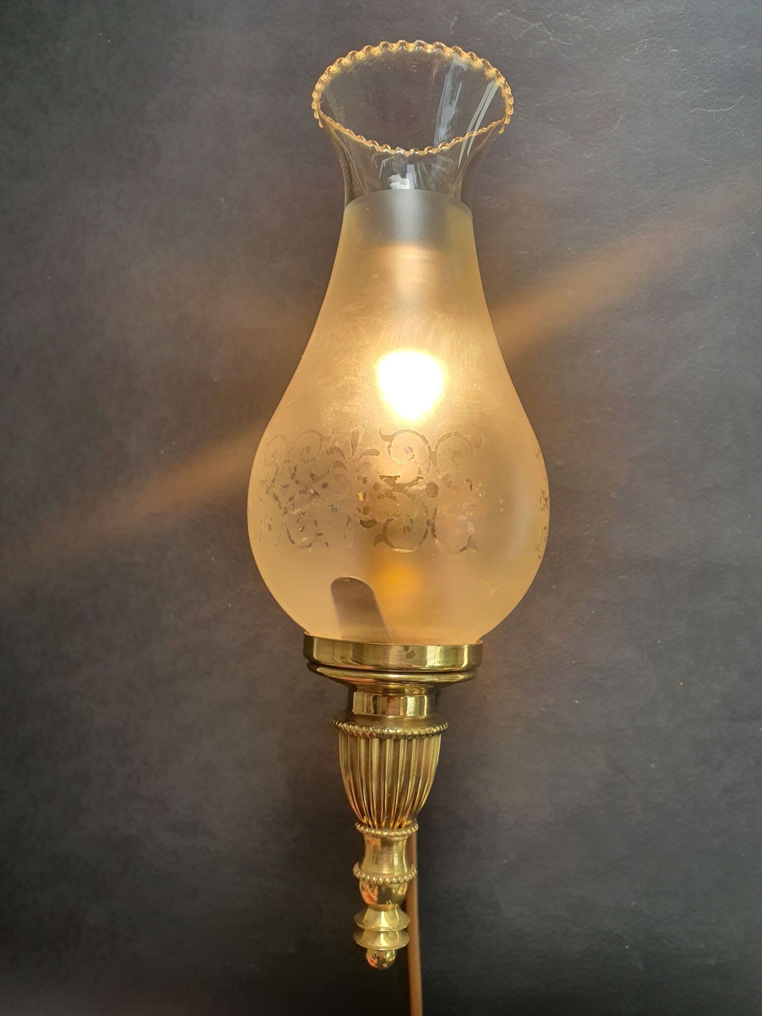 Pair of antique gold wall sconces