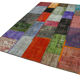 Hand-knotted anatolian contemporary 190 cm x 290 cm multicolor patchwork carpet