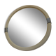 Vintage mirror round edge in white plastic and chrome diameter 46 cm