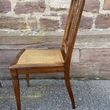 4 chaises noyer cannage Art déco 1930 motif floral French